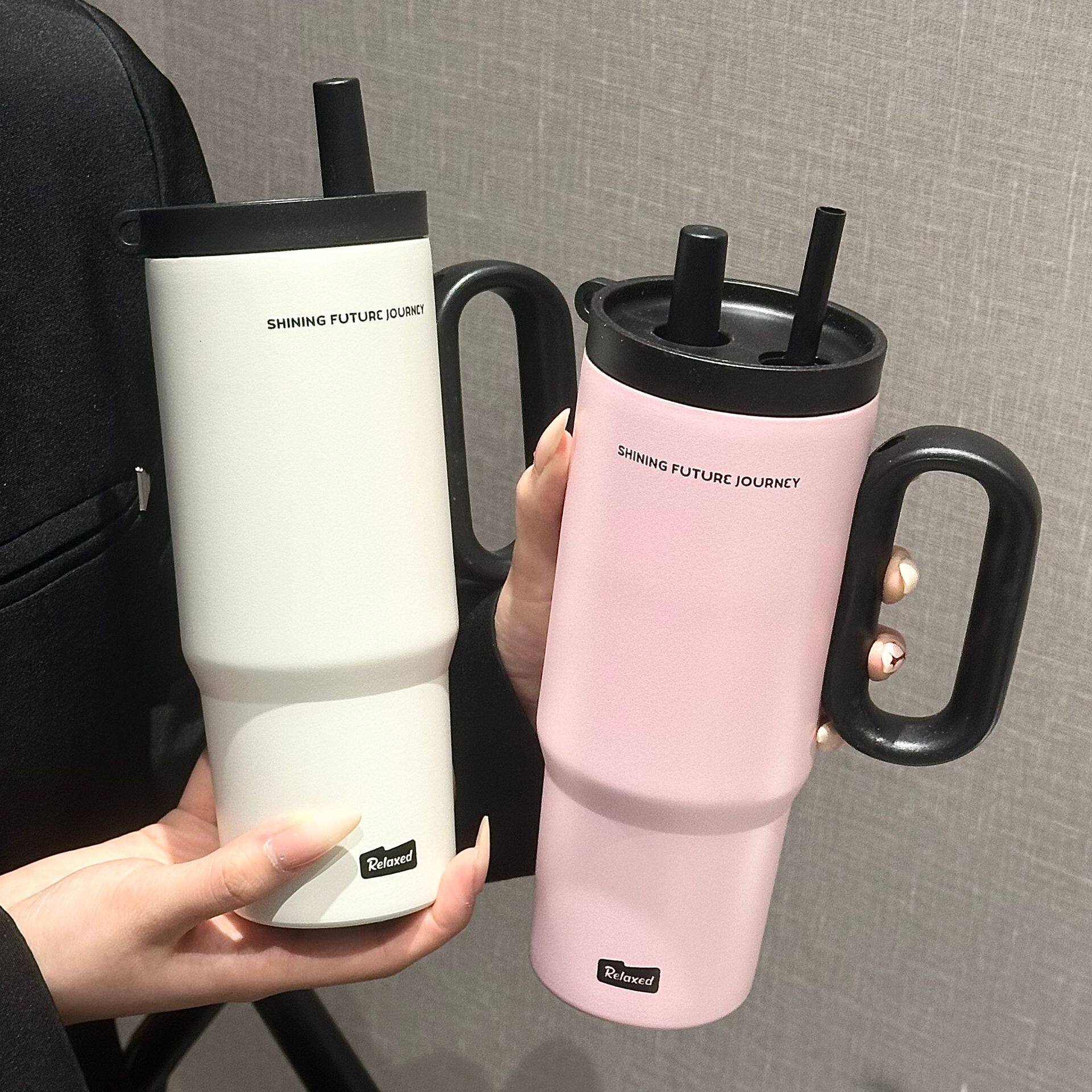 保温水杯316不锈钢吸管大