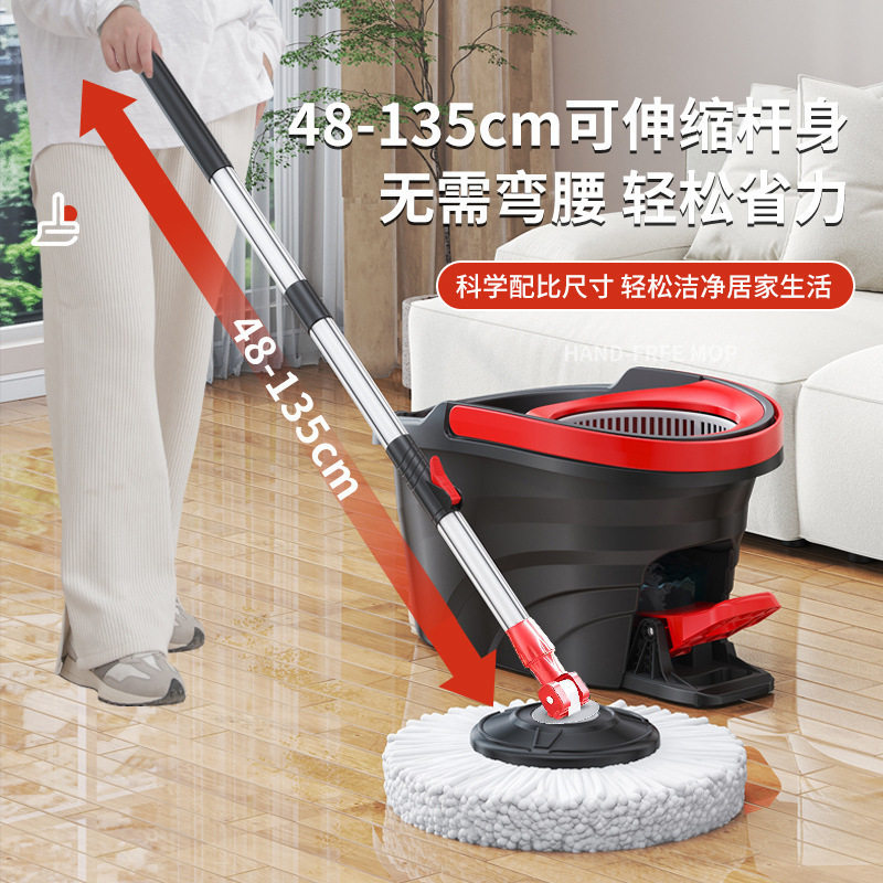 旋转拖把套装脚踏桶布家