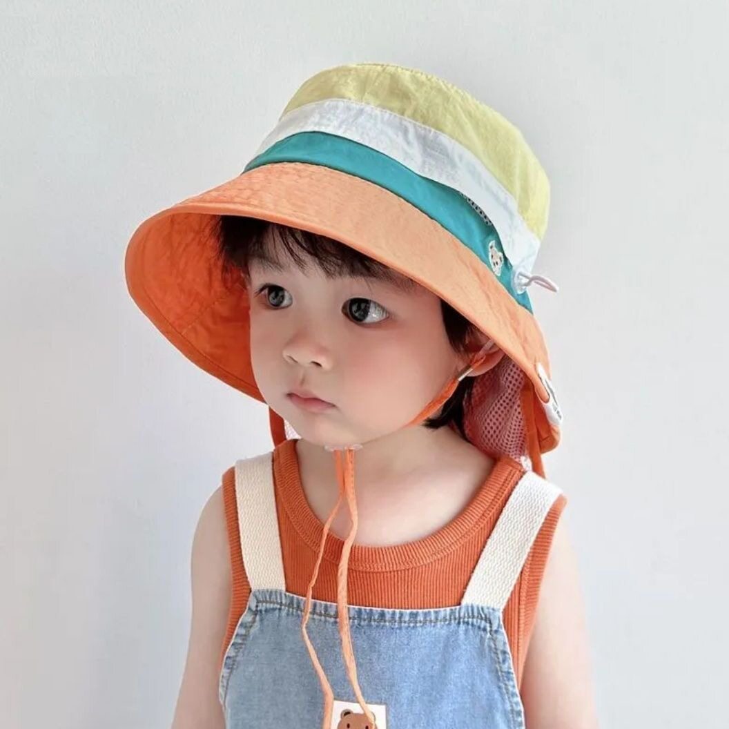 儿童帽子夏天防晒帽小孩