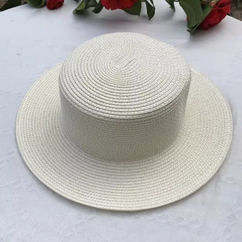 蝴蝶结蕾丝草帽女大帽檐