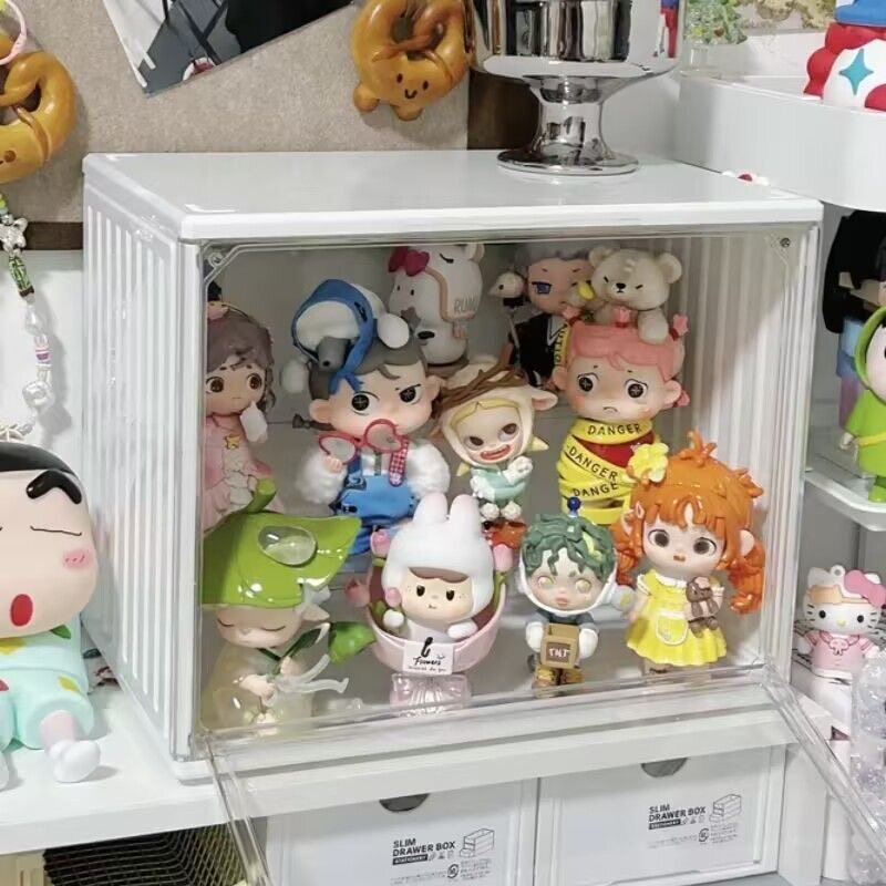 ins风亚克力透明展示盒多层防尘手办扭蛋阶梯式展示架吧唧收纳盒