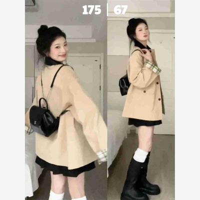 卡其色短款风衣外套女款早秋2025新款秋季韩系穿搭小个子夹克上衣