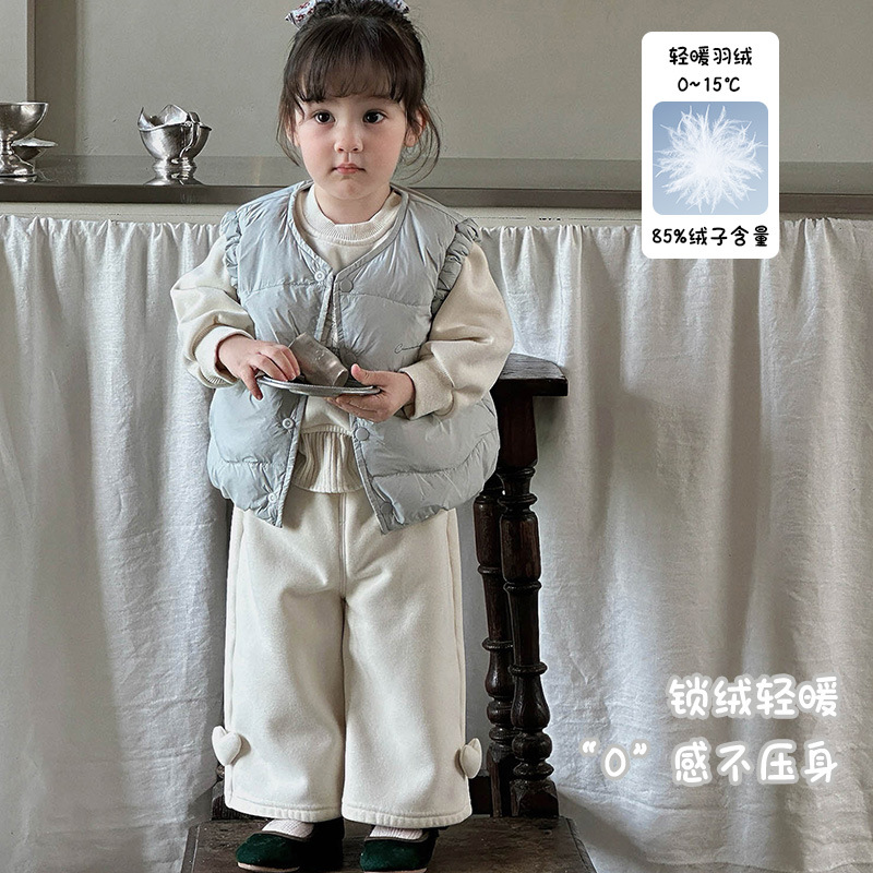 女宝宝秋冬羽绒马甲轻薄白鸭绒