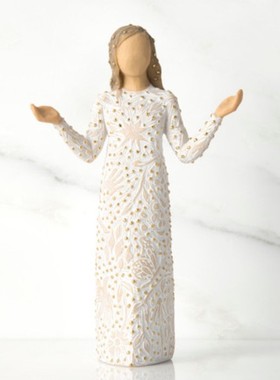 客厅装饰摆件装饰品福天使亚克力高级创意结婚卧室树脂摆件抱羊女