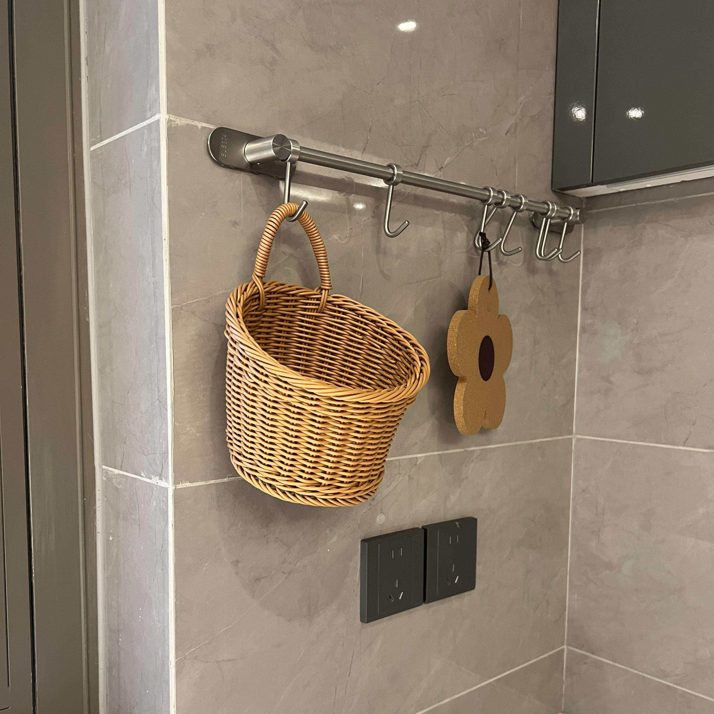 Annahouse家居商店彷藤厨房姜和大蒜储存篮覆古墙挂篮背包小花篮,收纳整理,挂篮,淘宝优惠券,粉丝福利购,淘宝优惠卷