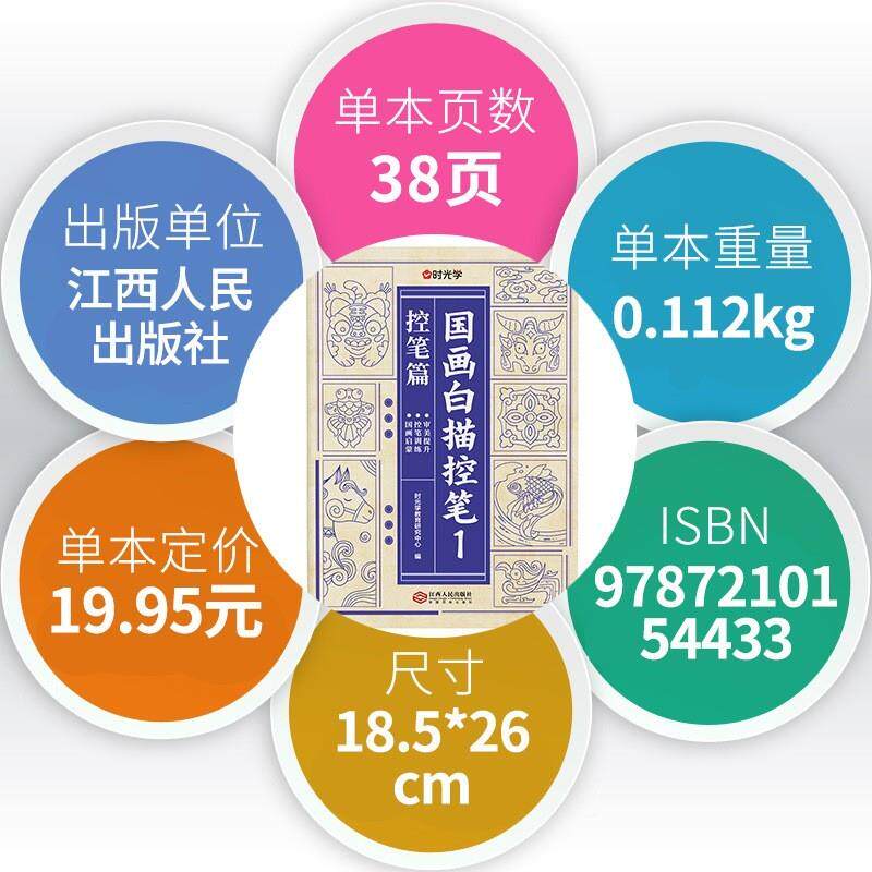 【下描单立减30】国画白BLB控笔全套5控临摹笔绘画入门训练册白描
