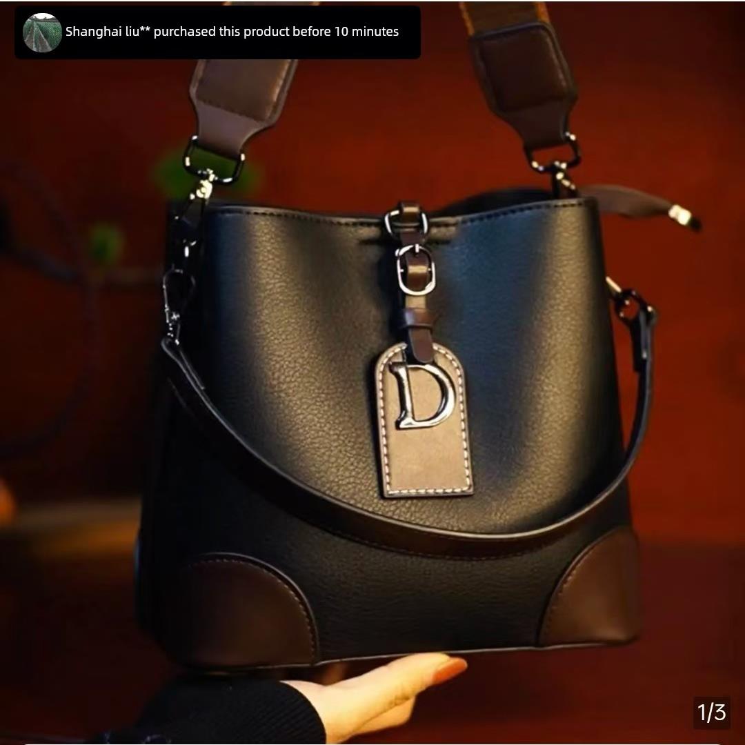 韩尼高时尚单肩包2025新时尚风格水桶包女神日礼物女士斜挎包新潮