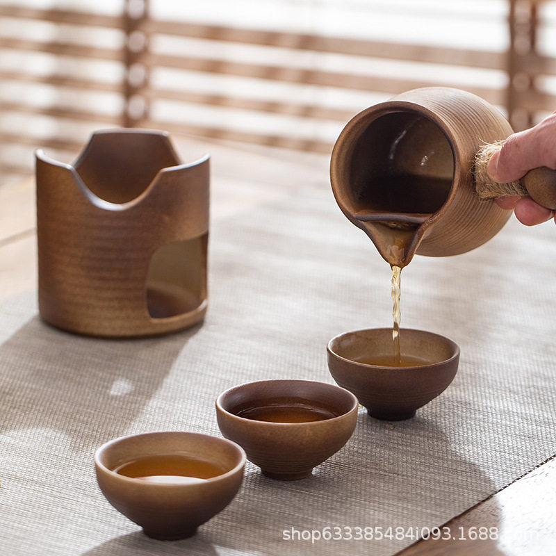 复古陶瓷围炉煮茶茶罐罐大小号茶壶明火加热煮茶煮奶茶壶粗陶茶具