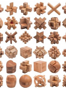 孔明锁鲁班锁全套益智力开发儿童成人解环玩具6-14岁学生生日礼物