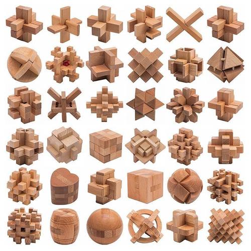 孔明锁鲁班锁全套益智力开发儿童成人解环玩具6-14岁学生生日礼物