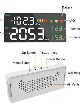 壁挂式o2分 meter贝计噪c音计空气质量检测仪家氧用二化碳检测仪