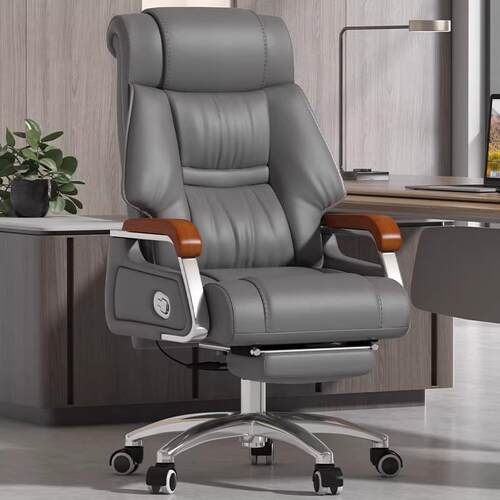 皮老板办公室真商口字椅务椅子坐舒适办椅公椅久家用座椅电脑椅大
