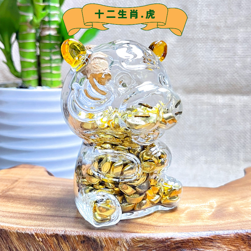 巧手鹿玻璃原创十二生肖金豆豆瓶