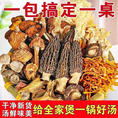 云南特产七彩菌汤包松茸羊肚菌