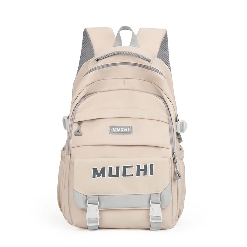 书包女生大学生酒红色高中学生初中生字母小学生2024新款双肩背包