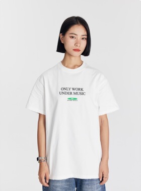 STAFFROOM SoundRadio系列Oversize Slogan精品纯棉透气T恤