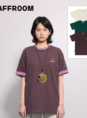STAFFROOM新款胸前刺绣Logo简约宽松时尚磨毛T恤