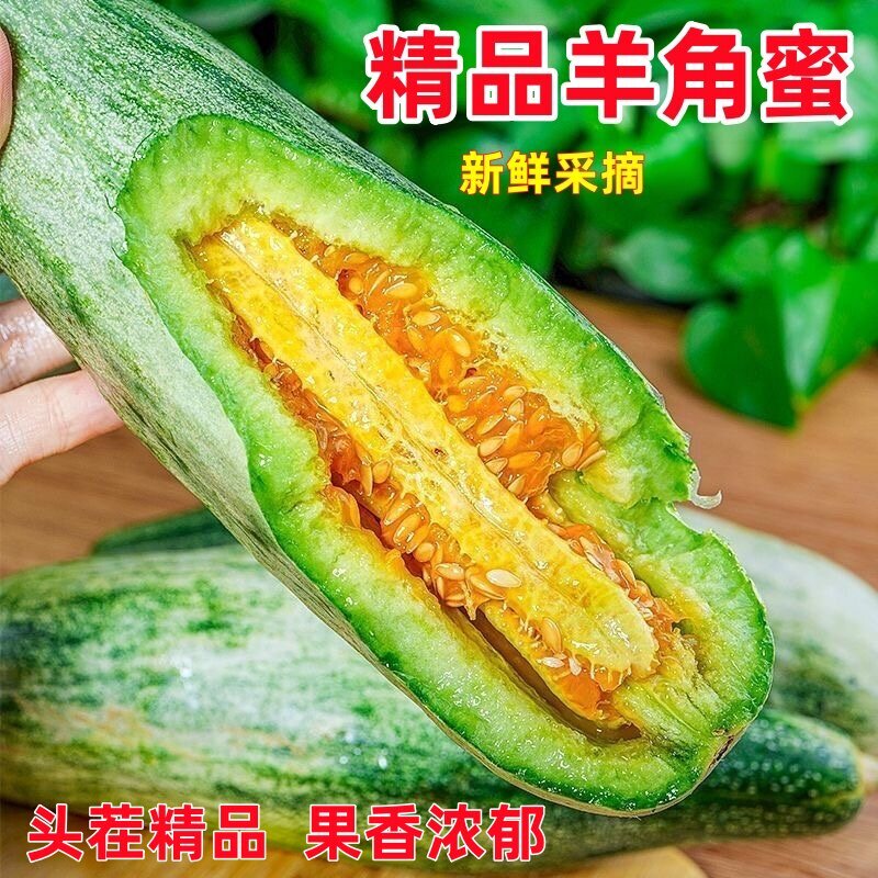 山东羊角蜜甜瓜新鲜水果5斤应季脆甜蜜瓜香瓜时令羊角脆整箱包邮