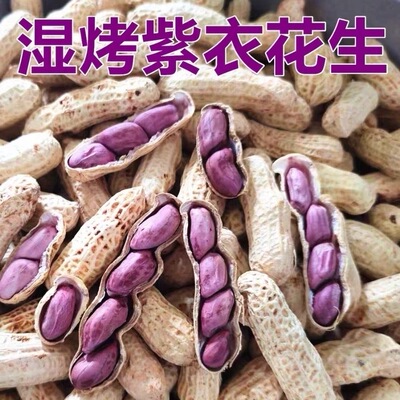 25年新货龙岩湿烤花生正宗福建特产连城紫衣带壳四粒红花生米炒货