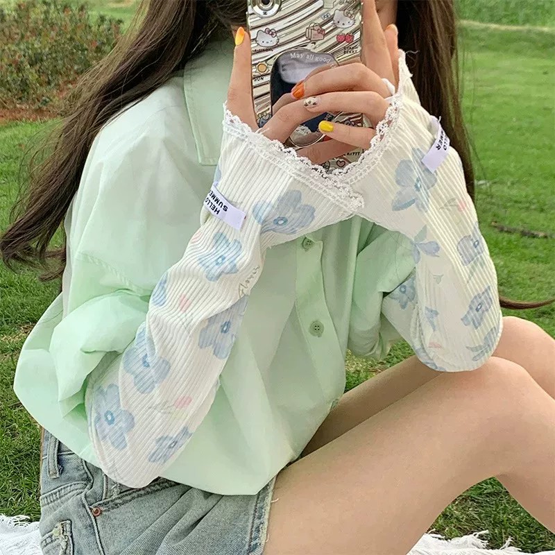 夏季女款冰丝防晒紫外线透气袖套
