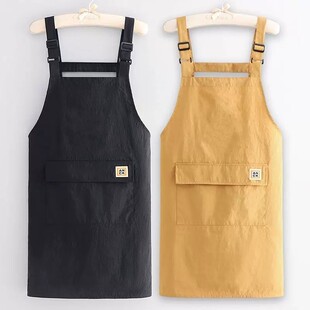 时尚防水速干耐脏围裙厨房做饭防油工作服餐饮奶茶店水果店员专用