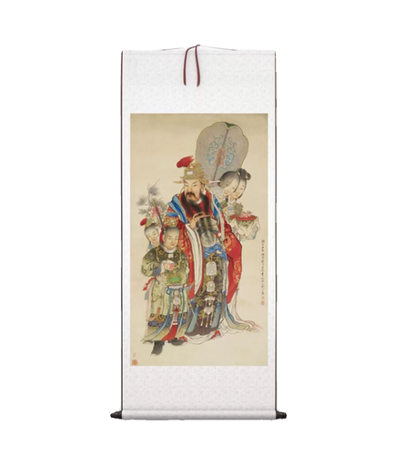 水墨竹子手绘名家无款无印四尺三开宣纸卷轴画芯玄关挂画简略中式_虎窝淘