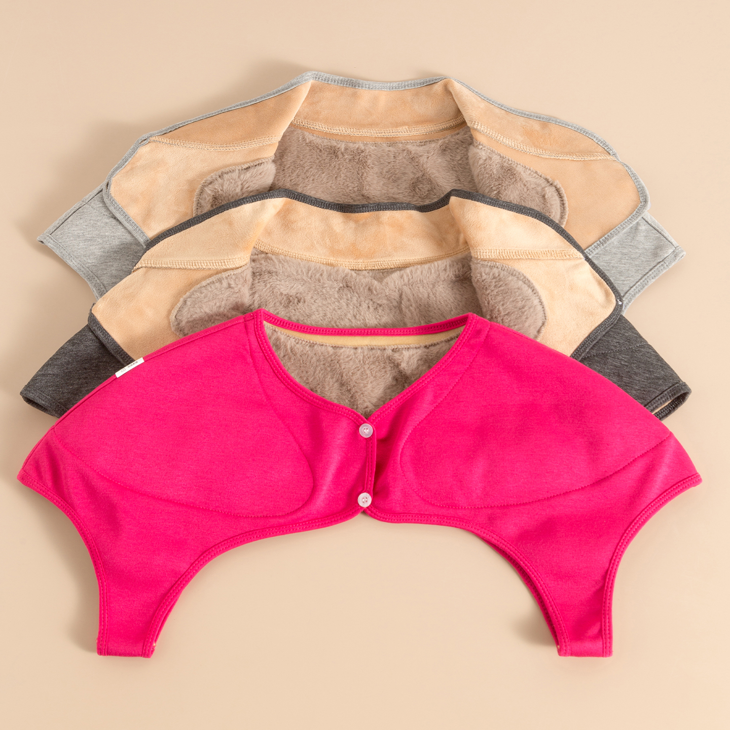 秋冬加绒护肩颈椎坎肩睡觉中老年