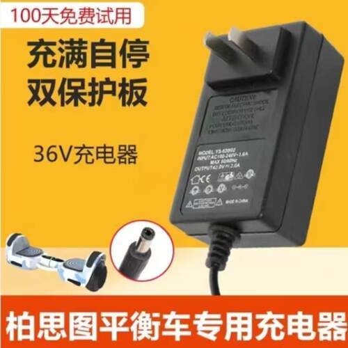 领奥36V42V智能平衡车充电器圆孔通用阿尔郎快充配件锂电池充电器