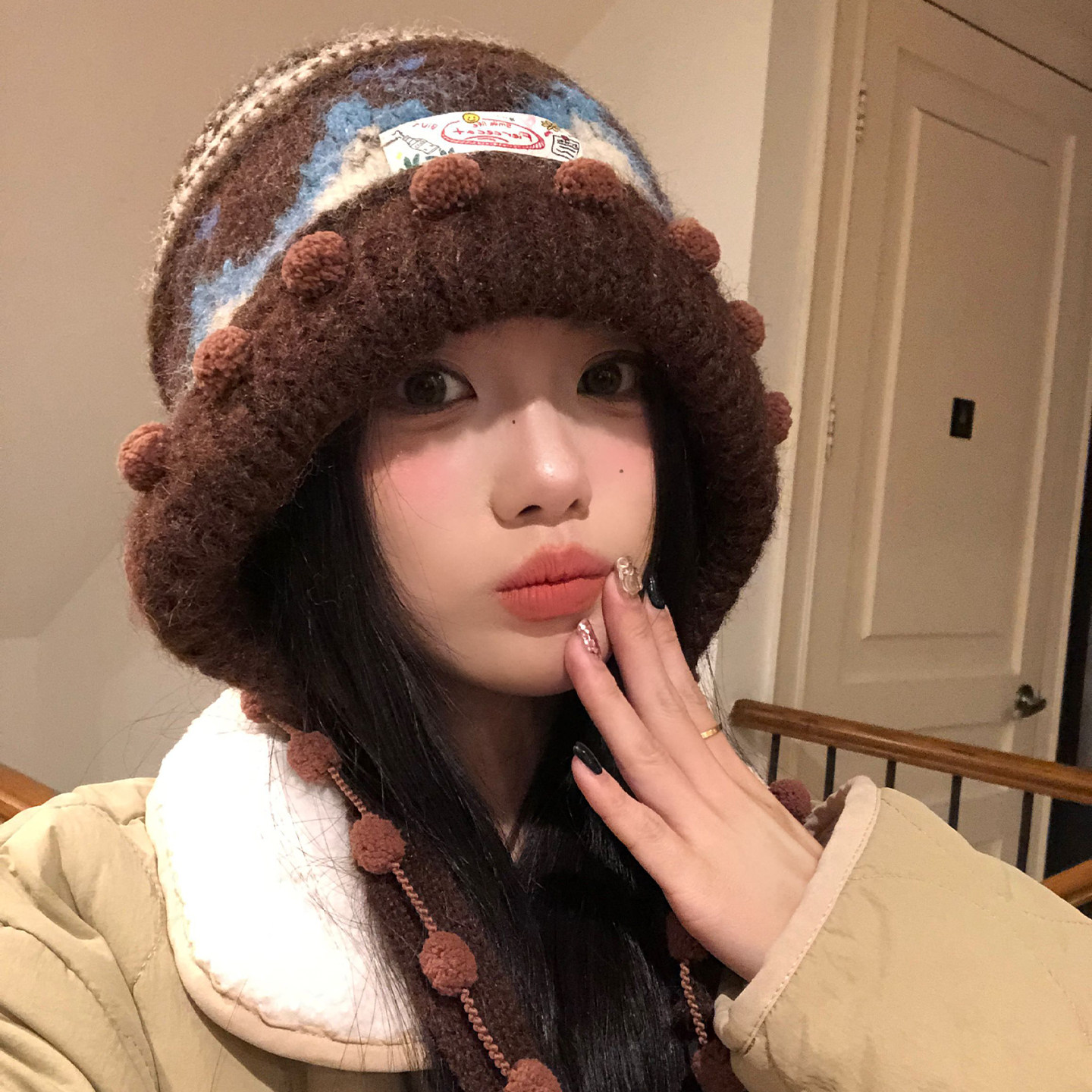 复古费尔岛提花绑带针织毛线帽子女保暖辫子护耳帽显脸小居家日用,居家日用,居家日用套装,淘宝优惠券,粉丝福利购,淘宝优惠卷