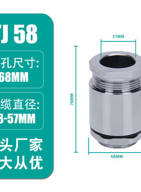 鸿祥TJ13-TJ58船用TJ填料函电缆防水接头夹紧式格兰头密封固定头