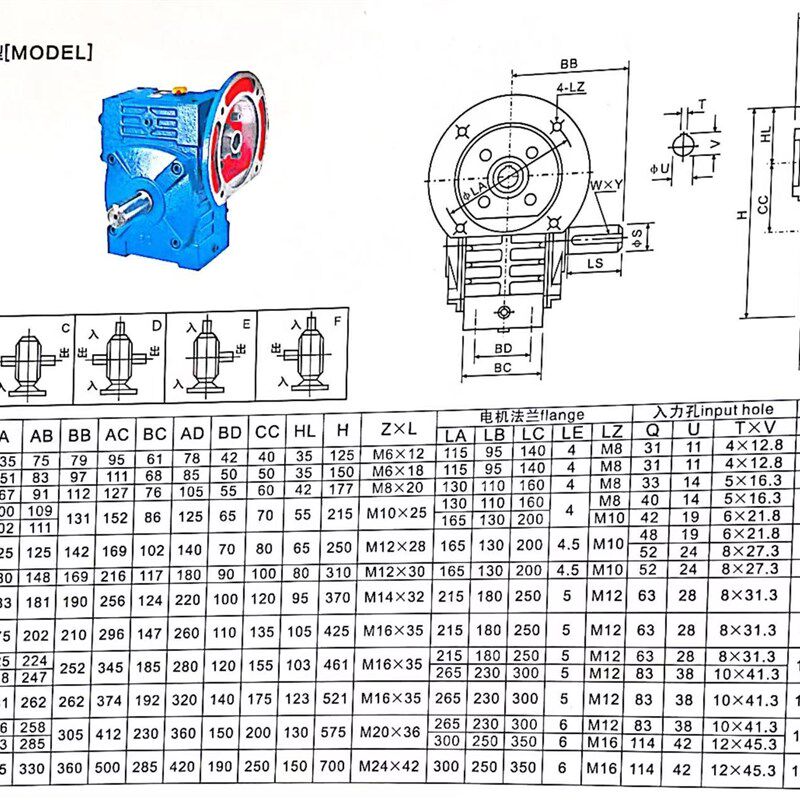 WPWD80 100 120 135蜗轮蜗杆减速机涡轮牙箱变速器小型齿轮减速器