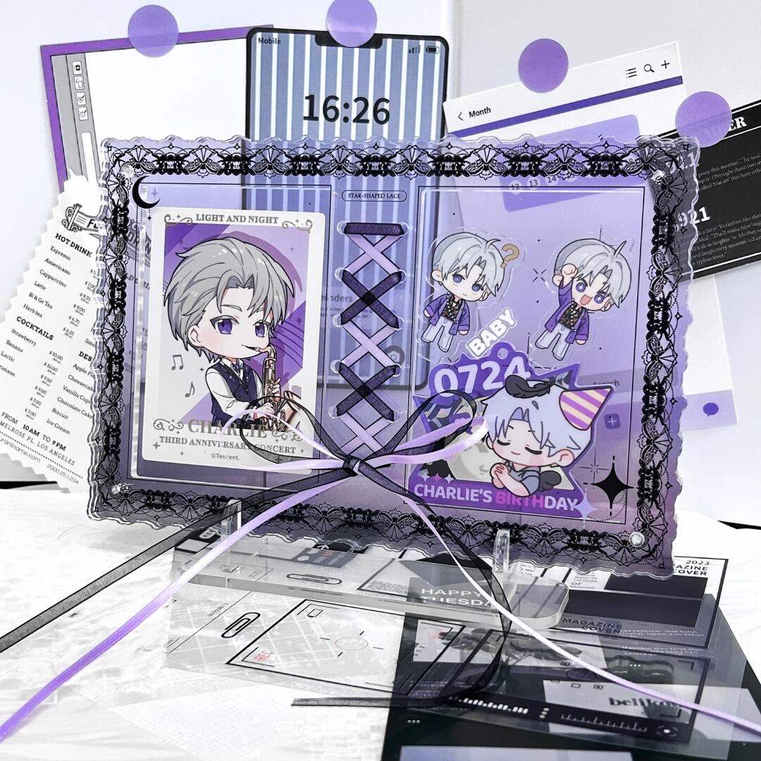 绑带蕾丝蝴蝶结亚克力谷美卡套