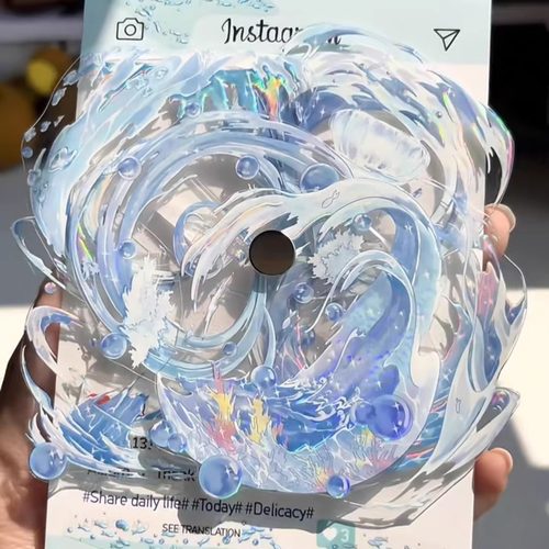 海浪渐变亚克力吧唧托