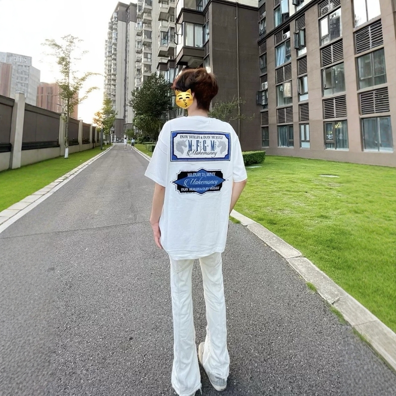 【100%纯棉】刺绣短袖t恤男上衣