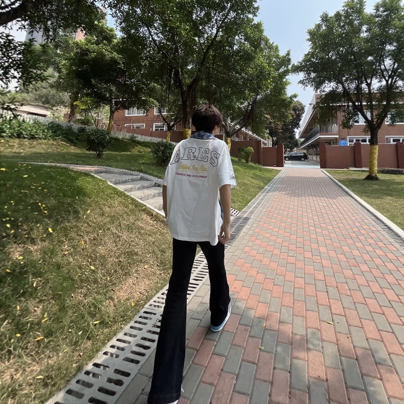 【100%纯棉】刺绣短袖t恤男夏季