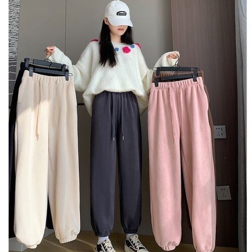 秋冬摇粒绒加厚保暖束脚哈伦女裤