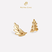 首饰 金色麦穗耳钉 Retro Chic意大利复古时尚 情人节礼物