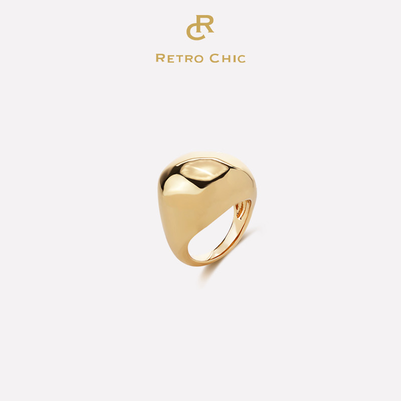 【迪丽热巴同款】RC Retro Chic意大利复古时尚首饰 星月圆形戒指
