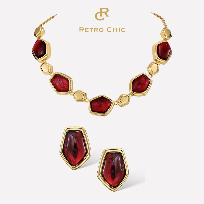 【女神礼物】RC Retro Chic意大利复古时尚首饰 红丝绒套装小众