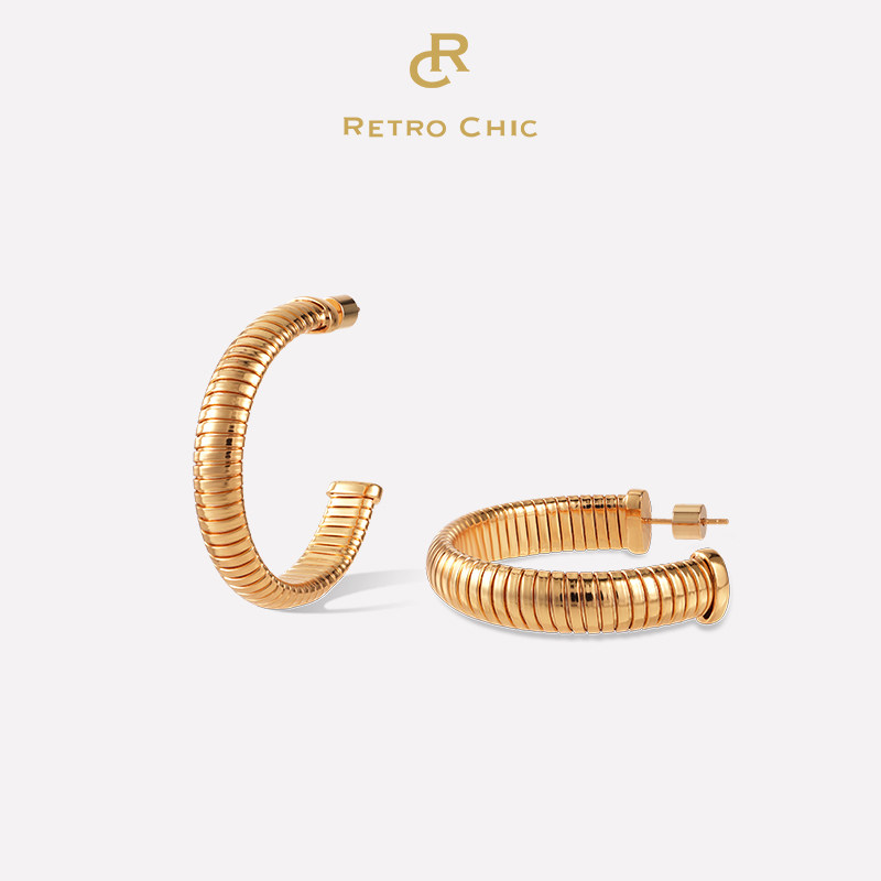 【女神礼物】RC Retro Chic意大利复古首饰 角斗士素金软耳环大款,饰品/流行首饰/时尚饰品新,耳环,淘宝优惠券,粉丝福利购,淘宝优惠卷