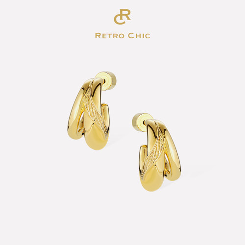 RetroChic复古时尚叶子耳圈