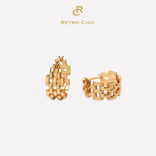 RCRetroChic罗马链条宽版耳圈