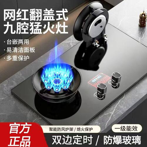 好太太适用翻盖式双灶燃气灶