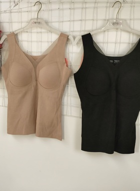 都市丽人新款女士LWH4A4无痕V领带胸垫一体打底可外穿保暖背心