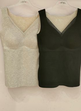 都市丽人新款双面德绒保暖背心女士带胸垫无痕发热打底内搭LWT4A2