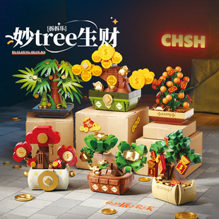 费米积木盲盒多肉盆栽系列永生花拆拆乐玩具送女朋友节日生日礼物