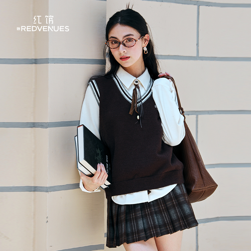 红馆2025秋冬新款衬衫女长袖白色衬衣女士衬衫内搭减龄洋气小上衣