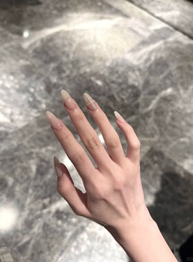 【燕麦奶茶】纯手工纯欲风奶十字架显白氛围感高级美甲贴片穿戴甲