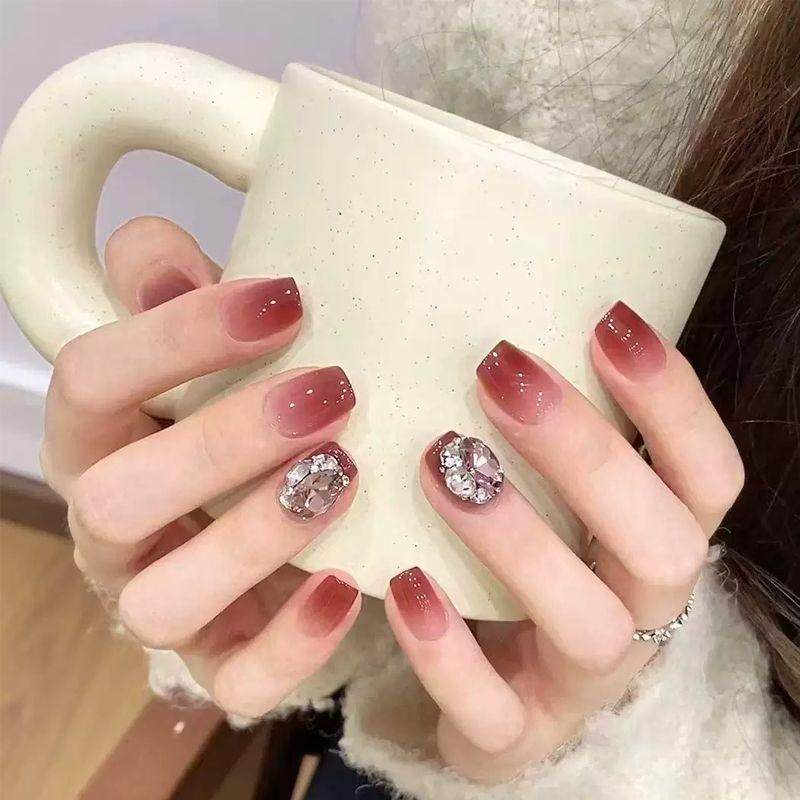 AHN【玫瑰森林】手工穿戴甲 短款新年轻奢高级感秋冬法式美甲贴片,彩妆/香水/美妆工具,穿戴甲/甲片,淘宝优惠券,粉丝福利购,淘宝优惠卷