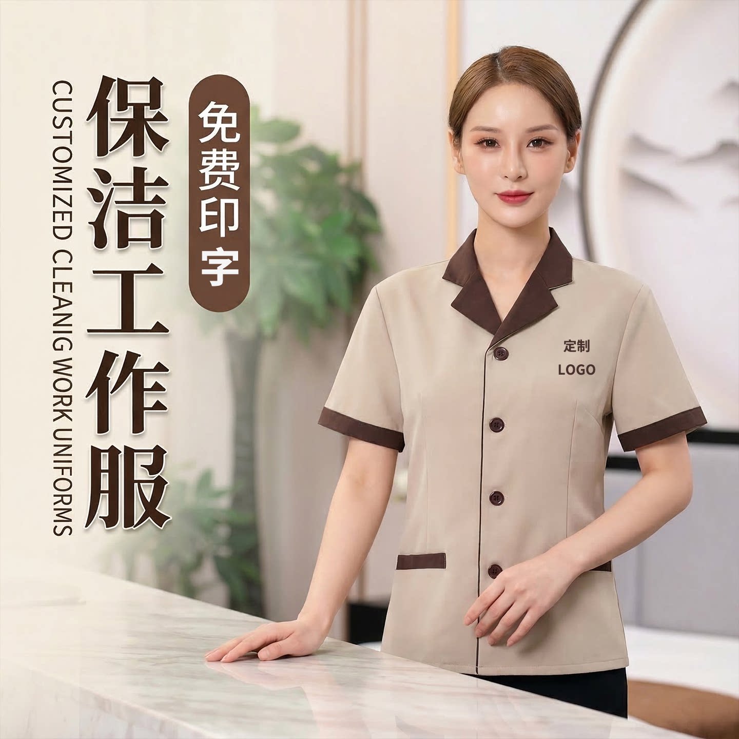 短袖保洁工作服阿姨夏季
